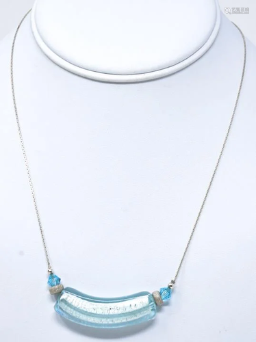 Sterling & Murano Art Glass Necklace