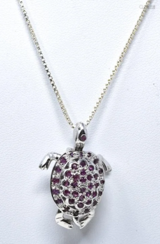 Sterling Silver Articulated Turtle Pin / Pendant