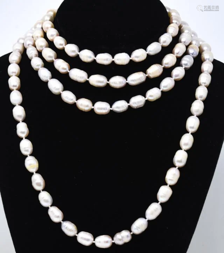 Freshwater Barrel Shape Pearl Necklace