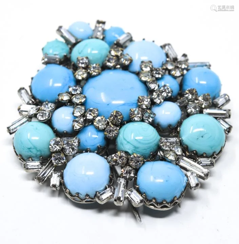 Maison Gripoix Poured Glass Cluster Brooch