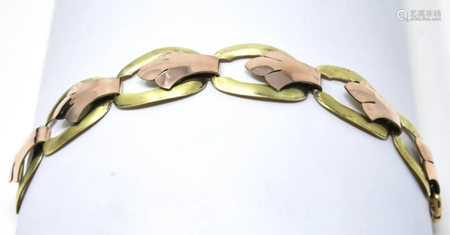 C 1940s Kreisler Retro Copper & Gilt Bracelet