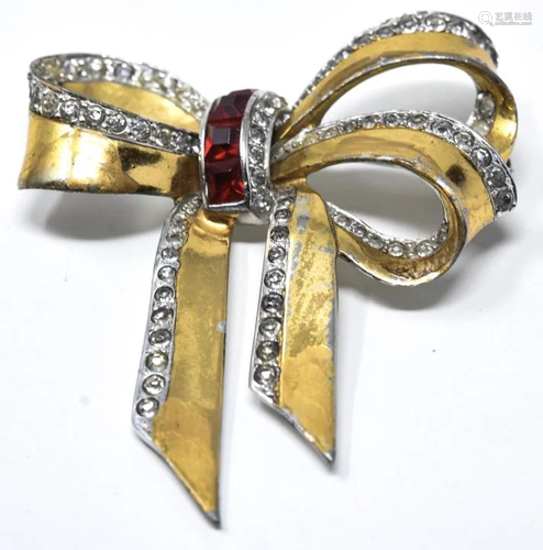 C 1940 Marcel Boucher Retro Bow Brooch / Pin