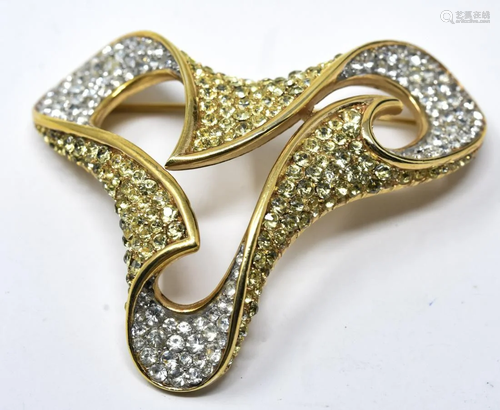 C 1970s Trifari Modernist Swirl Brooch / Pin