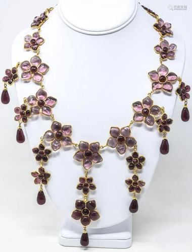 Amazing Maison Gripoix Amethyst Tone Necklace