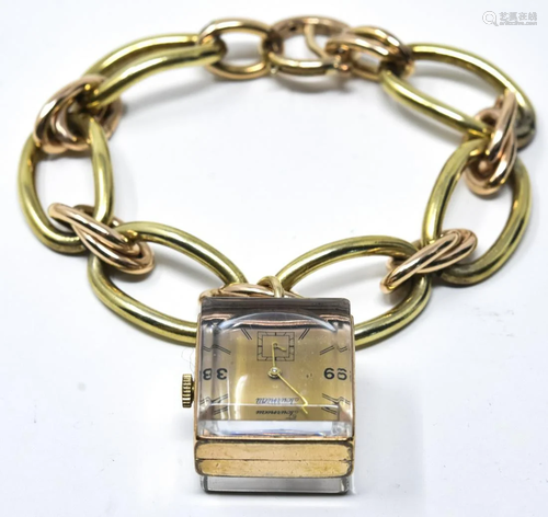 Retro Chunky Link Chain Tourneau Watch Bracelet