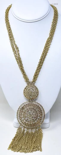 C 1970s Statement Gilt Chain Necklace