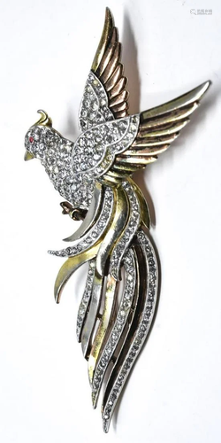 Trifari Phoenix Bird Fur Clip / Brooch / Pin