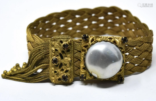 C 1940s Victorian Style Woven Bracelet