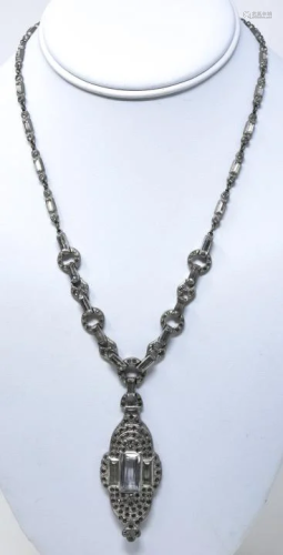 Antique Art Deco Paste / Faux Diamond Necklace