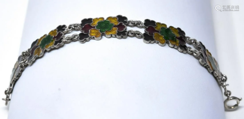 1970s Fendital Brazil Sterling & Enamel Bracelet