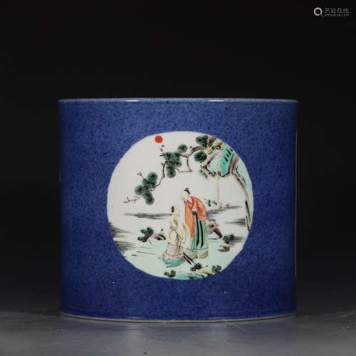 Chinese Chinese Qing dynasty Kangxi period porcelain brush pot