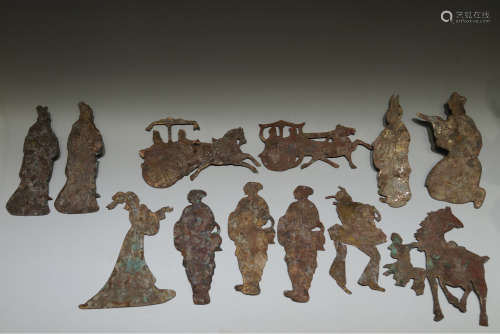 Chinese Chinese set of bronze figure pieces