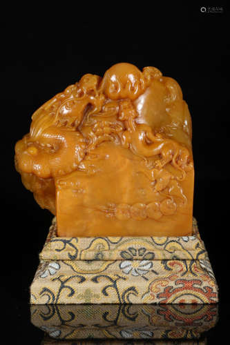 Chinese Chinese Shoushan Tianhuang stone seal Tianhuang carved by Wang Fengke
