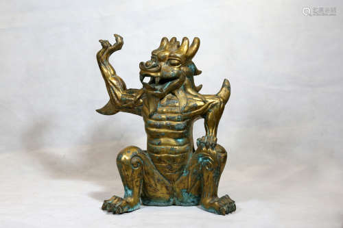 Chinese Chinese bronze gold gilded beast