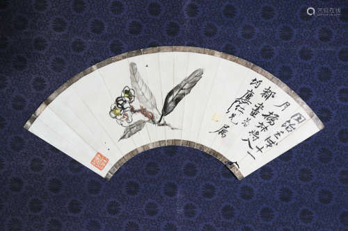 Chinese Chinese fan with flower pattern