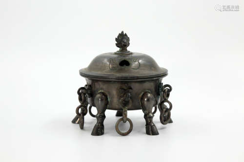 Chinese Chinese silver incense burner