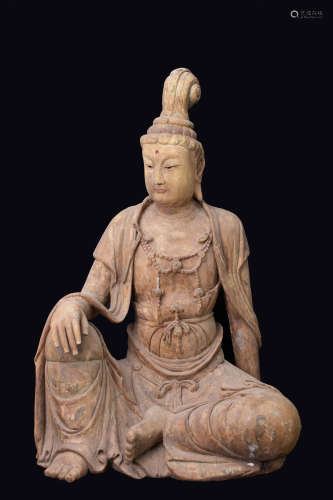 Chinese Chinese Wooden carving Guanyin statue