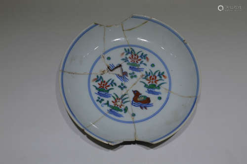 Chinese Chinese Chenghua kiln Doucai porcelain plate