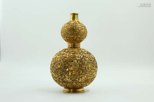 Chinese Chinese Pure gold gourd bottle