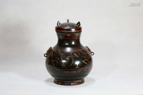 Chinese Chinese Lacquer round pot