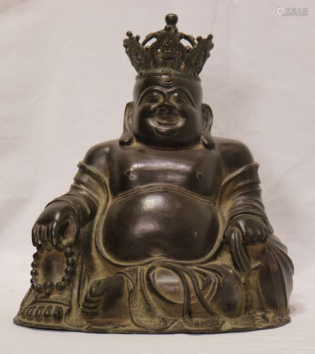 Chinese Chinese bronze Maitreya Buddha Statue