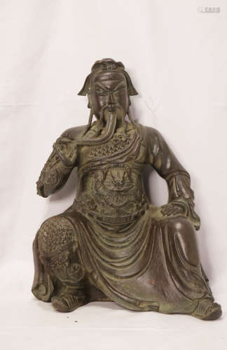 Chinese Chinese bronze guangong statue