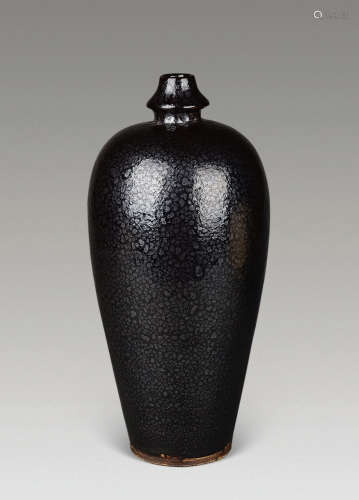 明 吉州窑黑釉油滴梅瓶