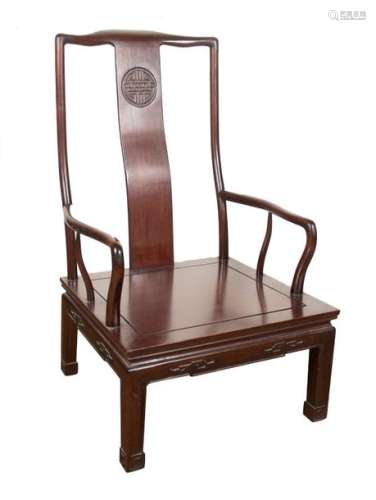 A probably huanghuali Chinese official armchair. Q…