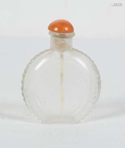 A carved rock crystal snuff bottle. China. Qing dy…