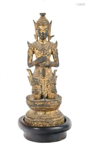 A gilt bronze figure of Buddha. Thailand. Bangkok …