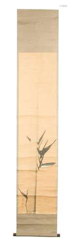 A 20th century Korean hanging scroll depicting a b…