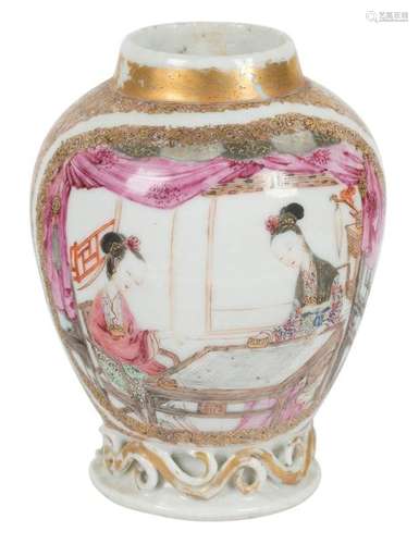 A Chinese Famille Rose ovoid poncelain vase, Yongz…