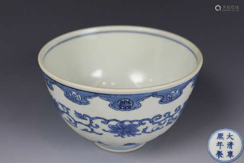 A KANGXI MARK BLUE&WHITE BOWL