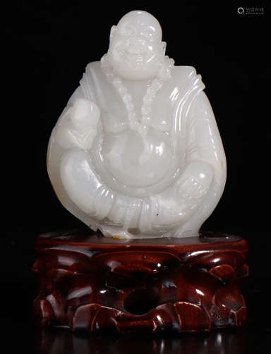 A HETIAN JADE MAITREYA BUDDHA PENDANT