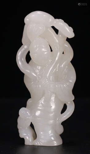 A HETIAN JADE CARVED FIGURE