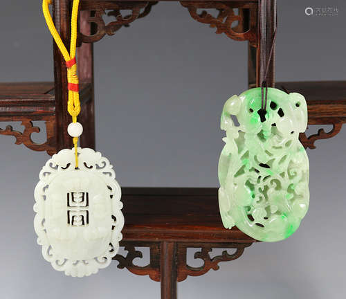 A JADEITE STONE PENDANTS