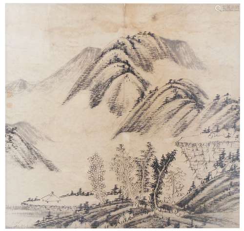 山水 纸 框