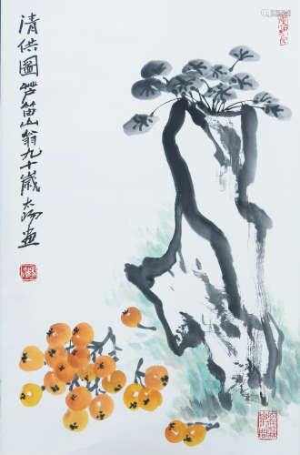CHINESE INK AND COLOR PAINTING OF FRUITS