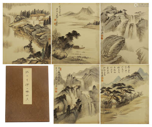 CHINESE PAINTING ALBUM OF MOUNTAIN VIEWS BY ZHANG DAQIAN