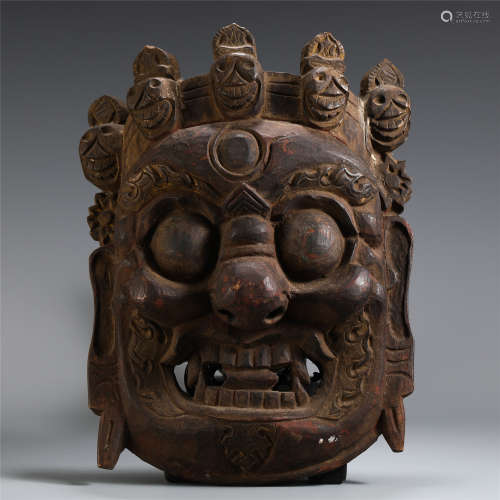 CHINESE WOOD CARVED MASK