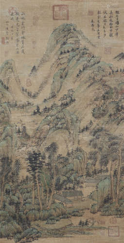 A CHINESE VERTICAL SCROLL OF PAINTING MOUNTIAN LANDSCAPE BY GUOXI
