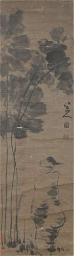A CHINESE VERTICAL SCROLL PAINTING OF FLOWER AND BIRD BY BADASHANREN