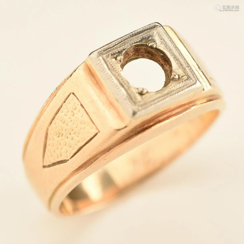 Men's 14k Gold Semi-Mounting Ring.