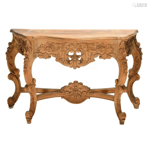 Baroque Style Mahogany Console Table.