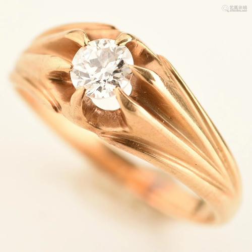 Diamond, 14k Yellow Gold Ring.