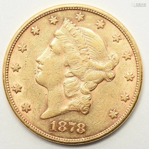 U.S. 1878 $20 Gold Double Eagle Coin