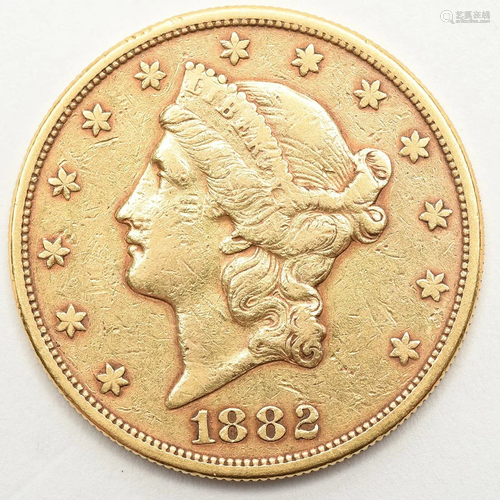 U.S. 1882 $20 Gold Double Eagle Coin