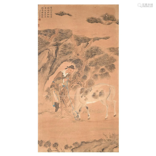 Anonymous Chinese Painting Official and Horse.