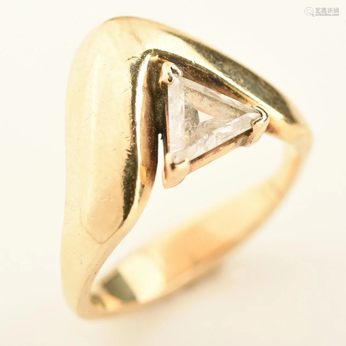 Diamond, 14k Yellow Gold Ring.