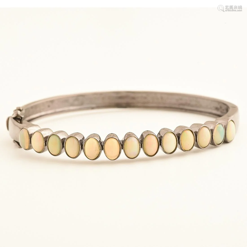 Opal, Sterling Silver Bracelet.